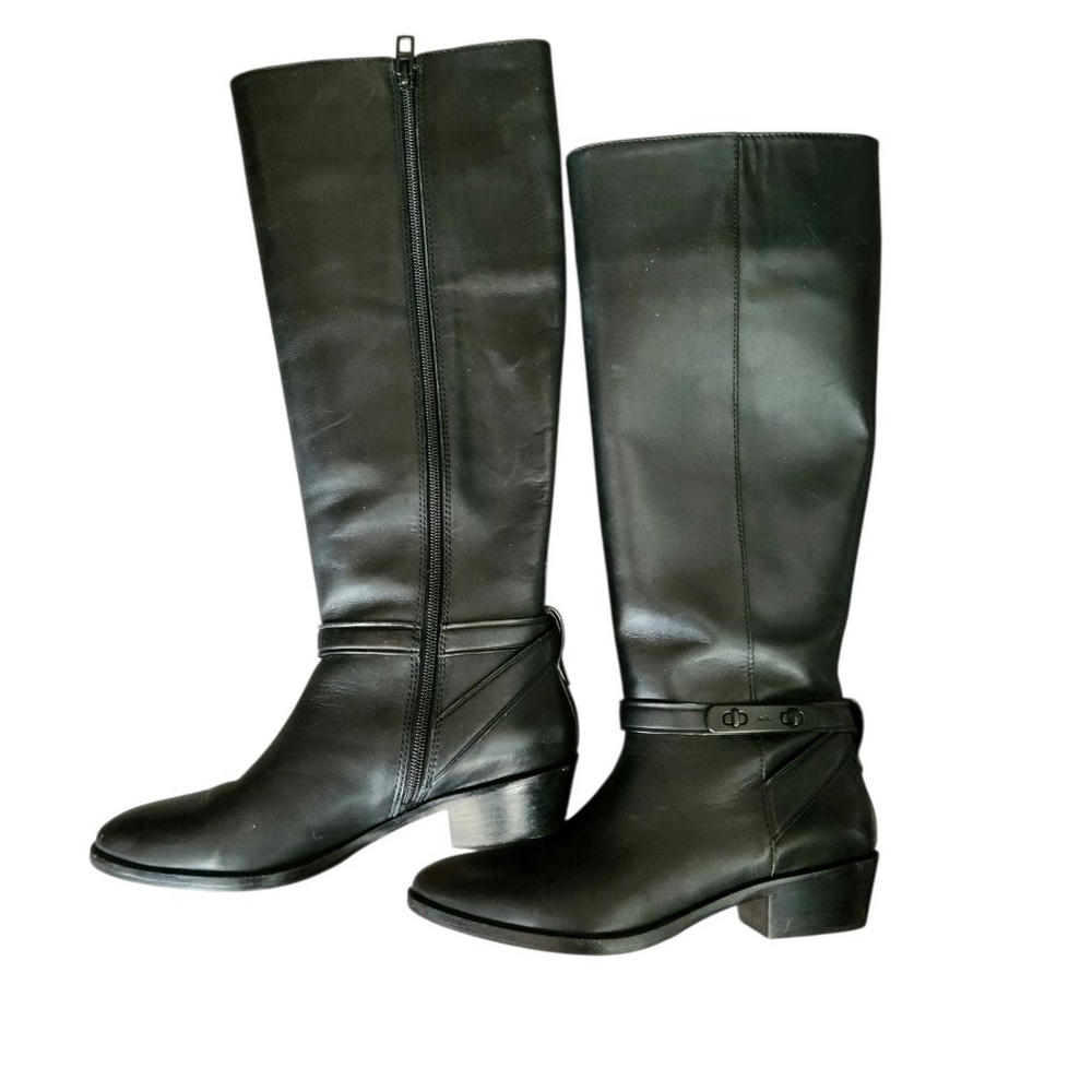 Coach Womens Black Leather Heeled Boots Size 6 - Picture 5 of 10
